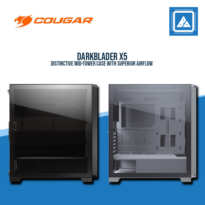 COUGAR DARKBLADER X5 TRANSLUCENT BLACK | WHITE RGB / MID TOWER /TEMPERED GLASS (BLACK | WHITE) COUGAR DARKBLADER X5 TRANSLUCENT BLACK | WHITE RGB / MID TOWER /TEMPERED GLASS (BLACK | WHITE)